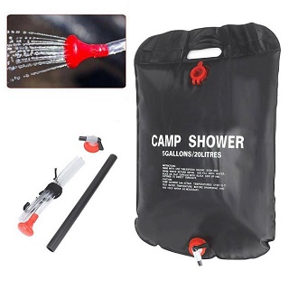 2X PORTABLE 20L SOLAR CAMPING SHOWER BAG OUTDOOR HIKING HEATED BATHING WATER BAG